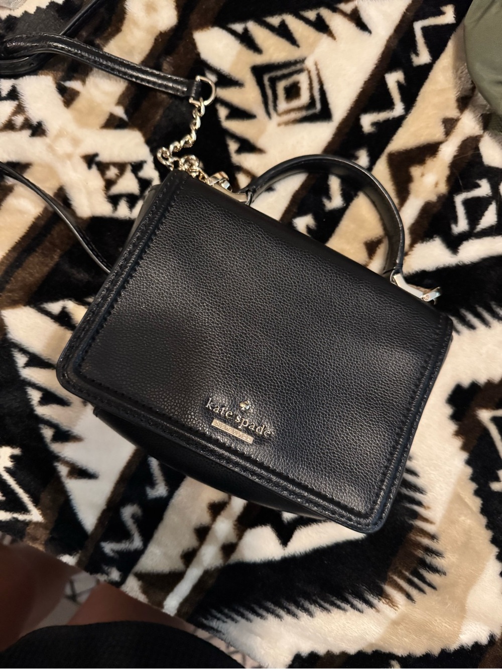 kate spade Black Pebbled Leather Top-Handle Crossbody Bag